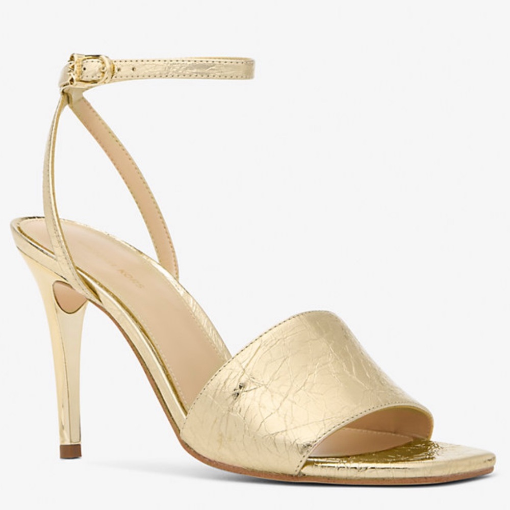 MICHAEL MICHAEL KORS
Elyse Crackled Metallic Leather Sandal Pale Gold - Picture 4 of 8